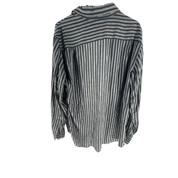 Claiborne Gray Striped Long Sleeve Button Down Shirt Men's Size Large - Picture 4 of 5